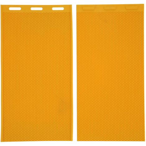 Moule à presse à cire d'abeille 5.4mm, 2 pièces, peigne en caoutchouc, feuille de base, accessoire pour apiculture, jaune