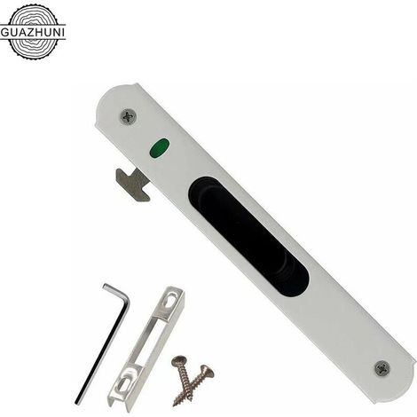Serrure de porte coulissante - Garnitures de quincaillerie de verrouillage simple de fenêtre de porte coulissante en acier inoxydable de ménage (1/5)