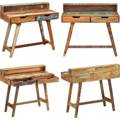 Bureau Bois de récupération massif - Bureau Vintage - Bureau Design - Bureau Industriel - Bureau En Bois - Bureau Rustique - Home & Living (1/5)
