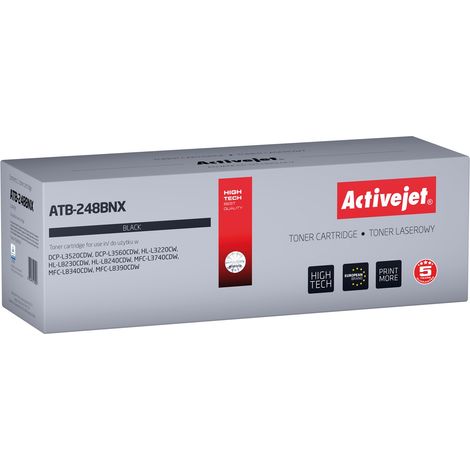 Toner Activejet ATB-248BNX pour imprimantes Brother  compatible avec Brother TN248XLBK  qualité supérieure  3 000 pages  noir.