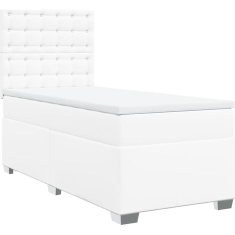 Maison Exclusive - Giroletto a Molle con Materasso Bianco 90x190 cm in Similpelle (1/5)