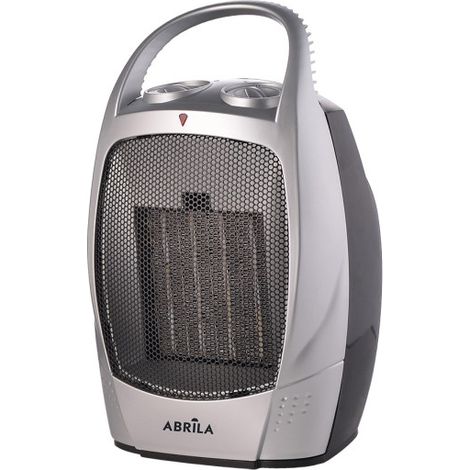 Termoventilatore ceramico 1500w nero/argento termostat.reg 2potenc.vent/ calore maniglia antiribaltamento28x18,5x15cm