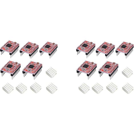 10 modules de commande de moteur pas à pas Stepstick A4988 avec dissipateur thermique pour imprimantes 3D Reprap (compatibles) (1/5)