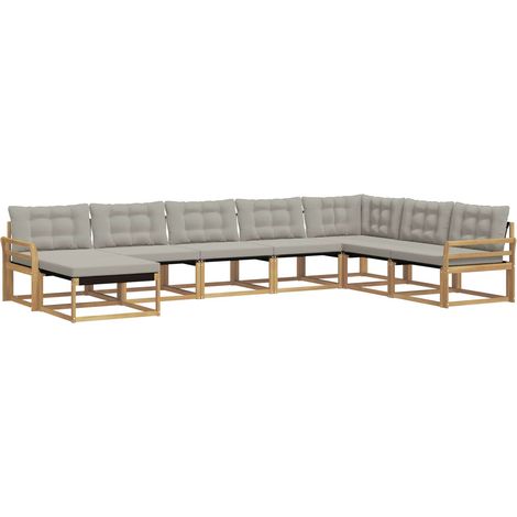 Set di divani da esterno 8 pz Bianco e Grigio Chiaro vidaXL (1/5)