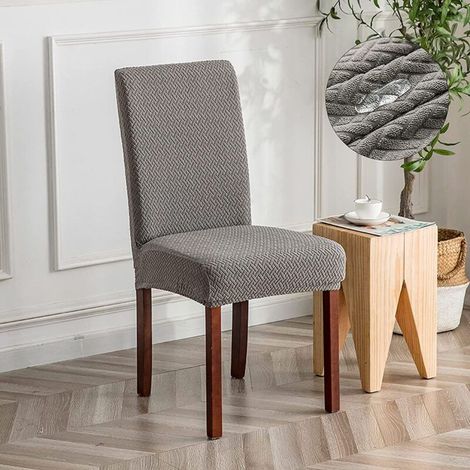 Coprisedia impermeabile in tessuto jacquard a quadri - Grigio, moderno e resistente, universale, ideale per la decorazione di casa, ristorante, sale per banchetti e cucina -Crezuo
