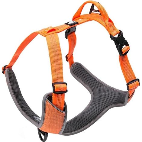 Harnais pour Chien Réfléchissant sans Traction Gilet pour Animaux Extérieur TLH6071(Orange,L) (1/5)