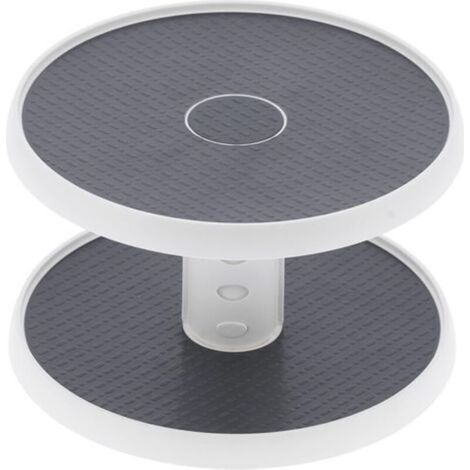 Organiseur de placard rotatif à 2 niveaux – Porte-épices, étagère pivotante, support réglable pour garde-manger et salle de bain