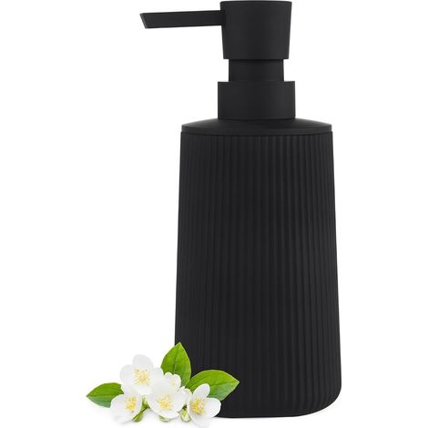 2pcs Distributeur Savon Noir pour Salle de Bain, Rechargeable Distributeur Liquide Vaisselle, Distributeur Savon Cuisin,7.217.3cm (1/5)