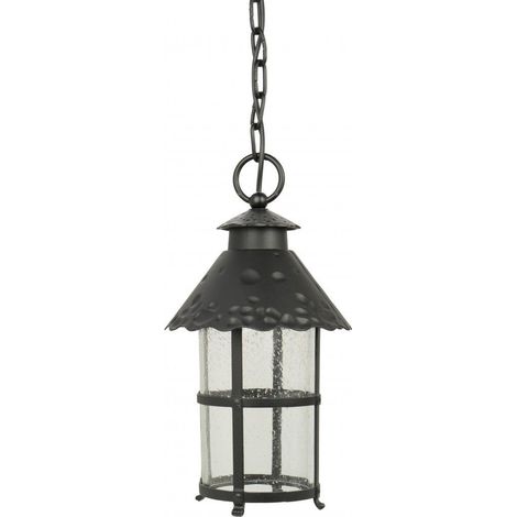 Lampada sospesa esterno retro SU-MA Toledo E27 nera IP23 (1/5)
