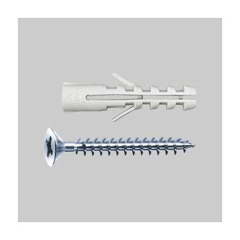 Tassello con vite senza bordo av-tc diametro 10x50 - vite 6.6x60 conf. da 50 pz