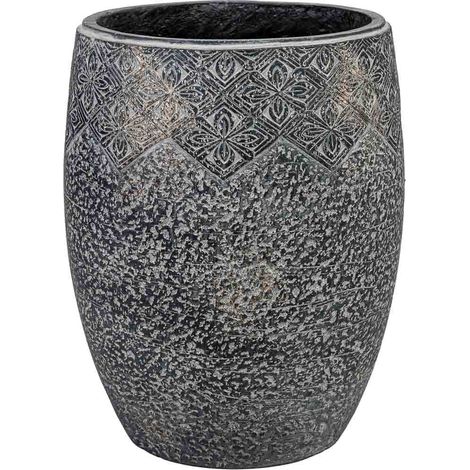 Macetero de fibra de vidrio gris 32x32x39,5cm