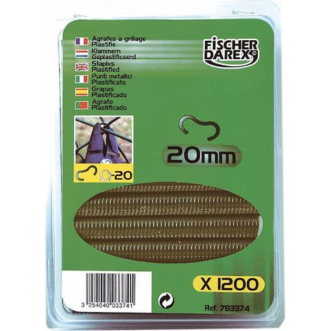 Agrafes à grillage plastifiées - Plastique - 20mm - 1200 pièces