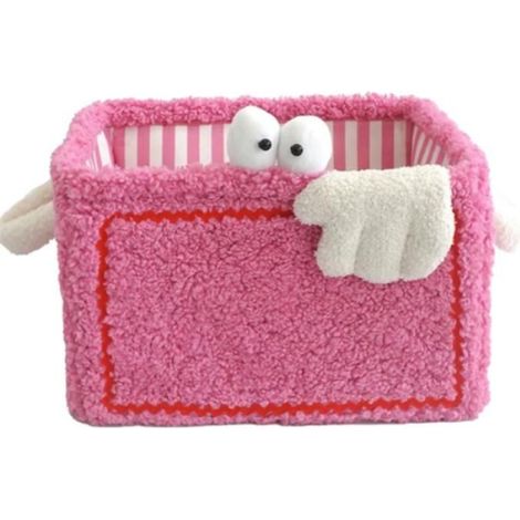 Petit Monstre Panier de Rangement Pliable Maison Ins Niche Design Rangement Jouets Collations CosméTiques Organisation Cadeaux Rose (1/4)