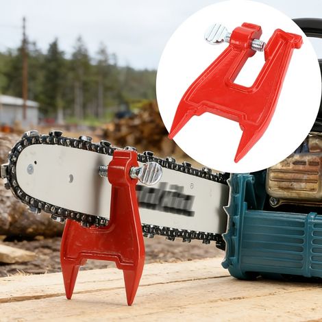 Kit d'affûtage de chaîne de tronçonneuse professionnel avec guide et pince, support de fixation pour plaque de guidage de chaîne (1/5)