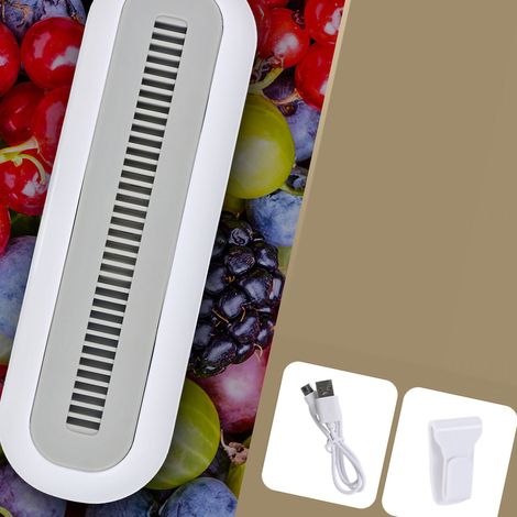 Purificateur à Ozone Mini Portable pour Réfrigérateur et Petits Espaces - Déodorisant Écologique Élimination Odeurs Fruits Légumes Blanc (1/4)