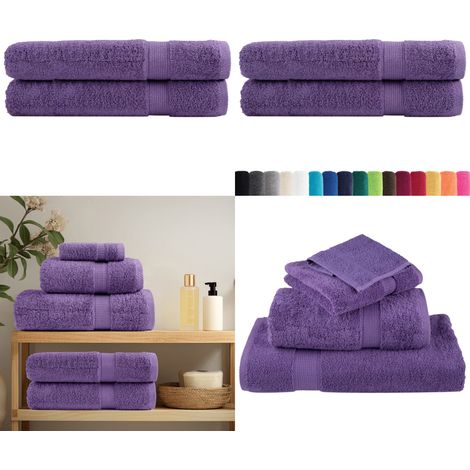 Premium-Saunatücher SOLUND 2 Stk. Lila 80x200 cm 600 g/m² - Saunatuch - Handtuch - Badeset - Wellness - Baumwolle - Home & Living (1/5)