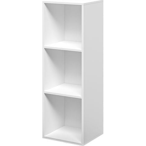 Libreria bassa bianca in legno 3 scaffali per ufficio studio Ika 4