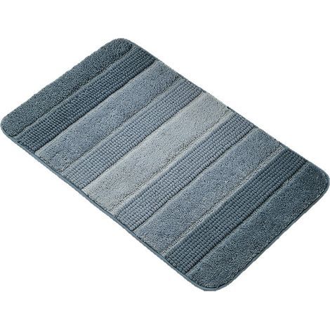Tapis de bain moelleux, 40 x 60 cm, antidérapant, bleu (1/5)
