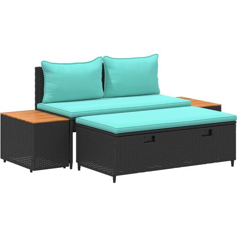 Conjunto de sofás de exterior 4 -Seater 4 pcs 55 x 30 x 39 cm vidaXL