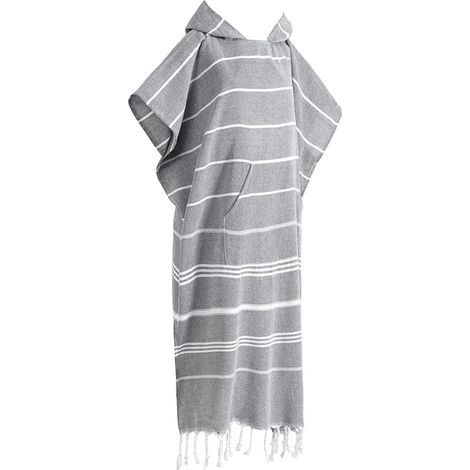 Peignoir poncho à capuche pour adultes et adolescents, parfait pour la plage, le surf, la natation, séchage rapide, léger (1/5)