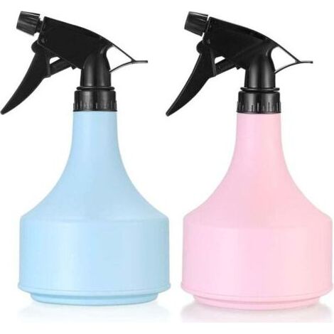 Vaporisateur vide UlisemPack, 500 ml, en plastique, rechargeable, avec pompe, pour plantes, jardin, cuisine, intérieur – Rose et bleu (1/4)