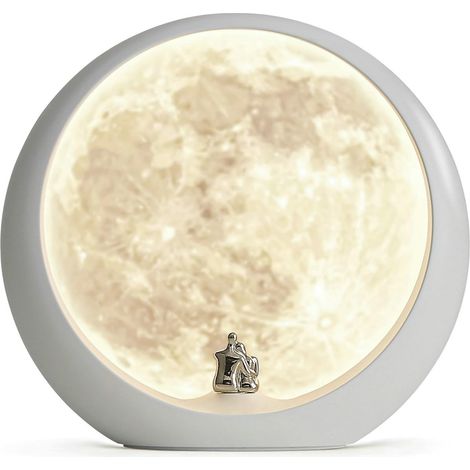 Lumière d'ambiance situationnelle, ornement de veilleuse USB lune, éclairage tricolore, blanc (1/4)