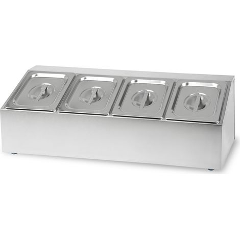 VERTES Zutatenbehälter 4 x 1/6 GN Gastronorm, Edelstahl, 100mm Tief, Hygienisch, Rostfrei, Kratzfest, Temperaturbeständig von -40° bis 300°C, für Bain Marie und Vielseitigen Einsatz in Gastronomie (1/5)