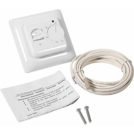 Thermostat de chauffage au sol, Thermostat de chauffage manuel mécanique de pièce 220V, climatisation, commutateur de commande de te (1/5)