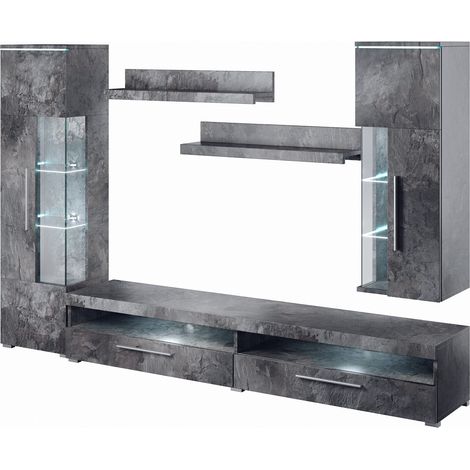 Conjunto de salón Torvire 108, Hormigón oscuro