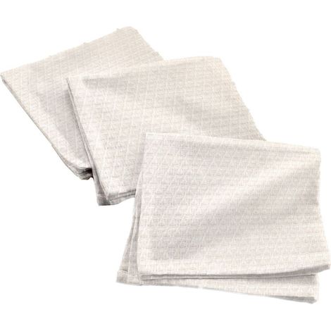 Lot de 3 Serviettes de Table Jacquard "Stella" 40x40cm Blanc