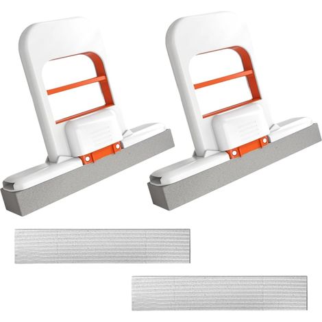 Mini Serpillères de Bureau Pliables Humide et Sec, Sans Lavage des Mains Mini Foldable Desktop Mop 2PCS Vadrouille Auto-Serrante, Nettoyage Cuisine Table à Thé Handheld Foldable Water Absorbing Mop (1/5)