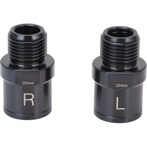 Lot de 2 rallonges de pédales de vélo avec rondelles, noires, 20 mm (0,79 po), en alliage de titane usiné CNC, pour VTT et vélo de route. (1/5)