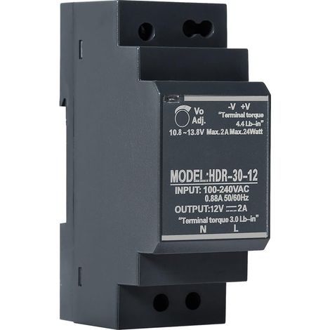 Bloc d'alimentation sur Rail DIN, Alimentation à découpage HDR-30-12 Alimentation Rail DIN Transformateur de Puissance 30W 2A DC12V (1/5)