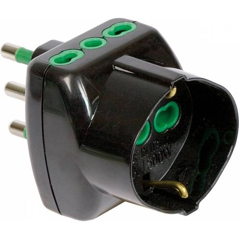 1PZ FME ART.82.241 ADATTATORE 16A+T-2 BIP.SCHUKO NERO