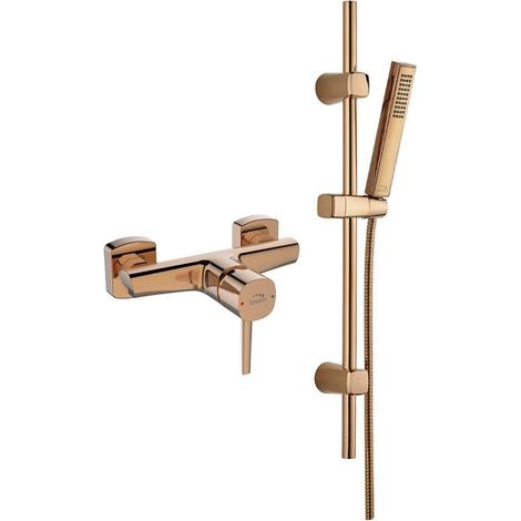 Pola Ensemble de douche avec mitigeur, Couleur: Rose gold (1/3)