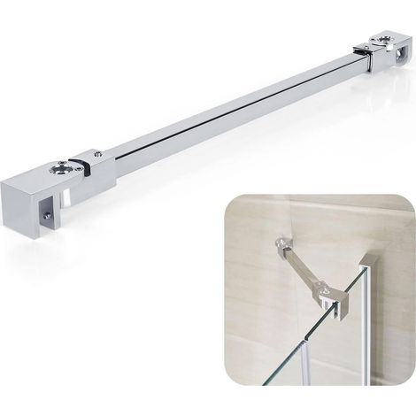 Barre de support en acier inoxydable de 40 cm, support d'écran en verre de douche, support de panneau de porte de douche sans cadre (1/5)