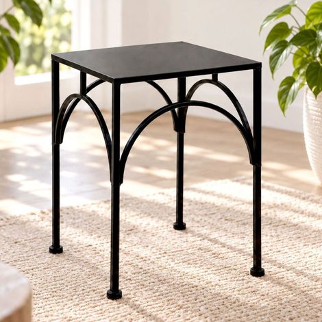 DanDiBo Blumenhocker Metall Schwarz Eckig 38 cm Blumenständer Blumensäule 96449 L Pflanzenhocker Modern Pflanzenständer (1/5)