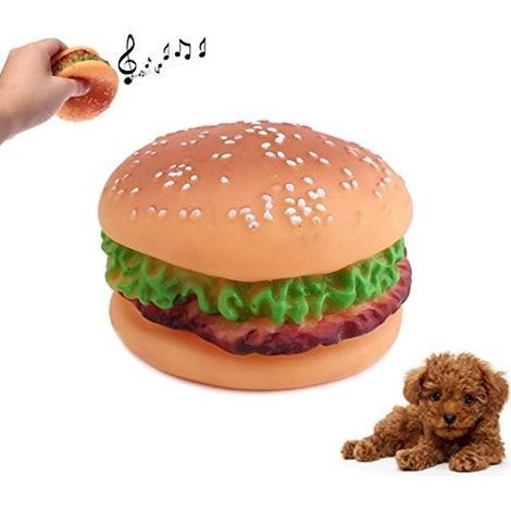 Juguete masticable para perro y gato animal compañia con diferentes formas  Modelo: Hamburguesa