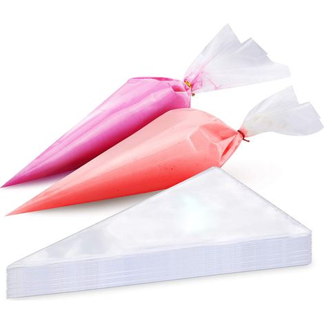 Sac À Décorer Pâtisserie - Sac Jetable En Plastique Transparent - Pour Glacage Gâteaux Et Crèmes - Capacité Élevée - 100 Pièces (1/5)