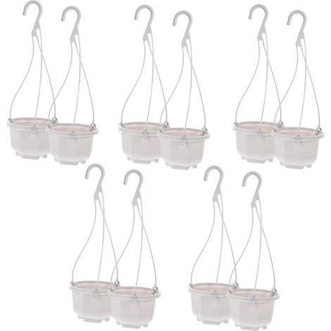 SHINEOFI Lot de 10 pots suspendus en plastique blanc pour orchidées et plantes vertes (1/5)