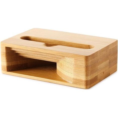Longziming – Handyhalterung aus Bambus – Smartphone-Halterung aus Holz – Klangverstärker – Natürliche Klangverteilung – Betrieb ohne Batterie – Retro-Holzoptik – Leicht und (1/5)