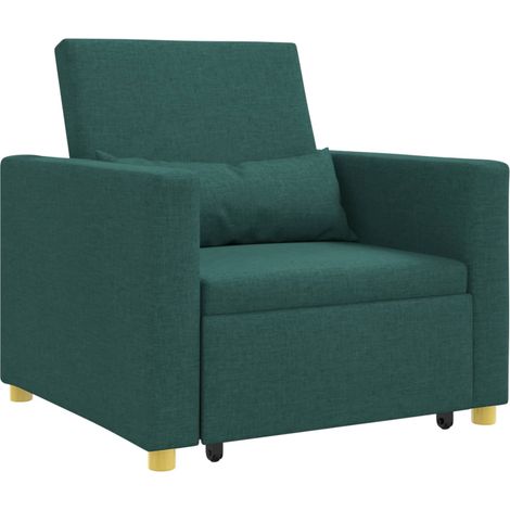 Maison Exclusive - Divano letto estraibile singolo Verde scuro 90 x 165 x 87 cm