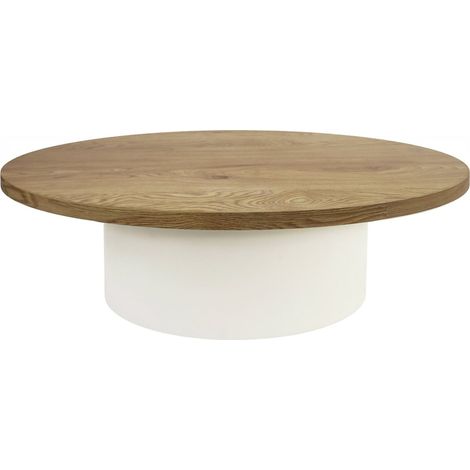 table basse design bois naturel et blanc pour salon élégant - bois naturel et blanc mat (1/3)