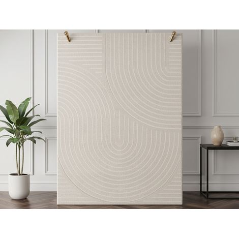 BOBOCHIC - Tapis poils ras ODILE motif abstrait  160x230 Gris clair (1/5)