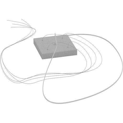 Rosone Quadrato Metallo Grigio 1 Foro 14X14Cm