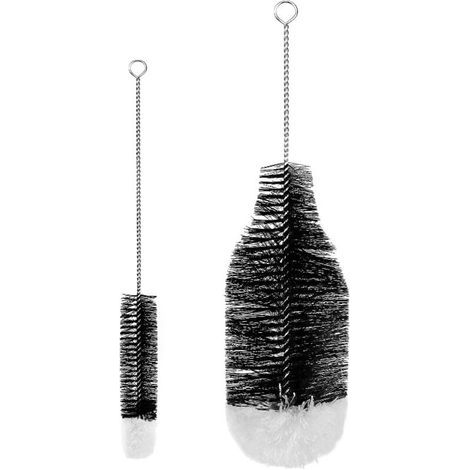 Lntyq Lot de 2 Goupillon Bouteille Brosses de Nettoyage Brosse Bouteille Nettoyage Avancé pour Bouteilles en Verre Thermos Biberons Et Tasses. (1/5)