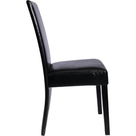 Maison Exclusive - Esszimmerstühle 2 Stk. Schwarz Kunstleder (1/5)