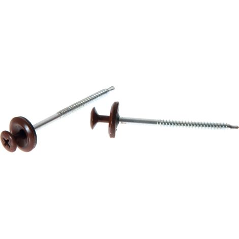 Viti universali ONDULINE per legno e metallo con guarnizione. Lunghezza 60mm - Colore bruno - Confezione da 100PZ