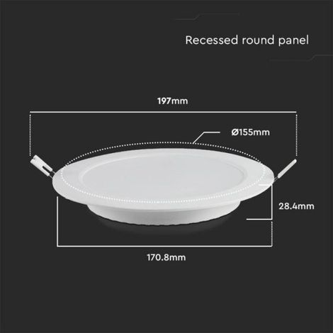 Spot LED encastrable rond - - TA-7861 - 12W - 1200lm - 3000K (1/5)
