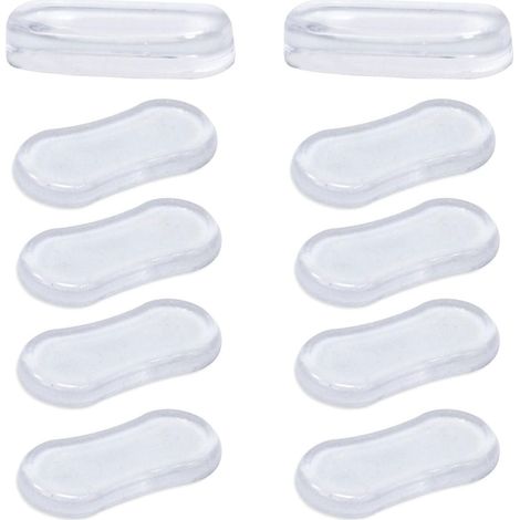 Rechange pour Toilettes,10 PCS Remplacement Tampons Amortisseurs pour Siège de Toilette en Silicone Transparent Tampons Adhésifs de Rechange Anti-Couches Caoutchouc Amortisseur pour Abattant WC (1/5)